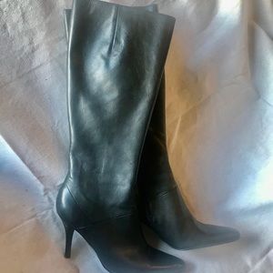 Nine West Genuine Leather Black Calf High Boots 7M